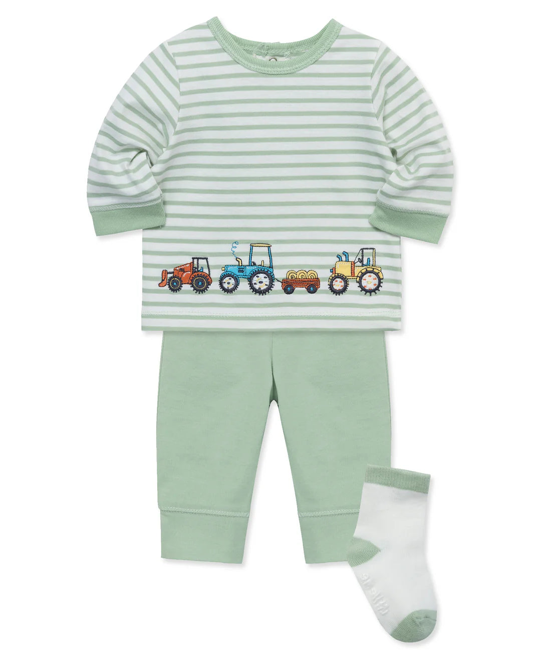 Little Me Mint Tractor Jogger Set