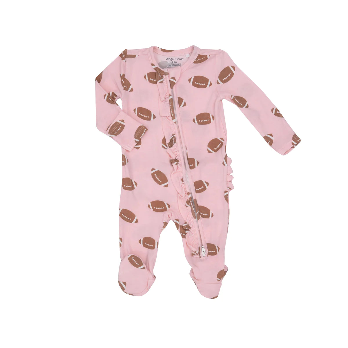Angel Dear Pink Football 2 Way Ruffle Zipper Footie