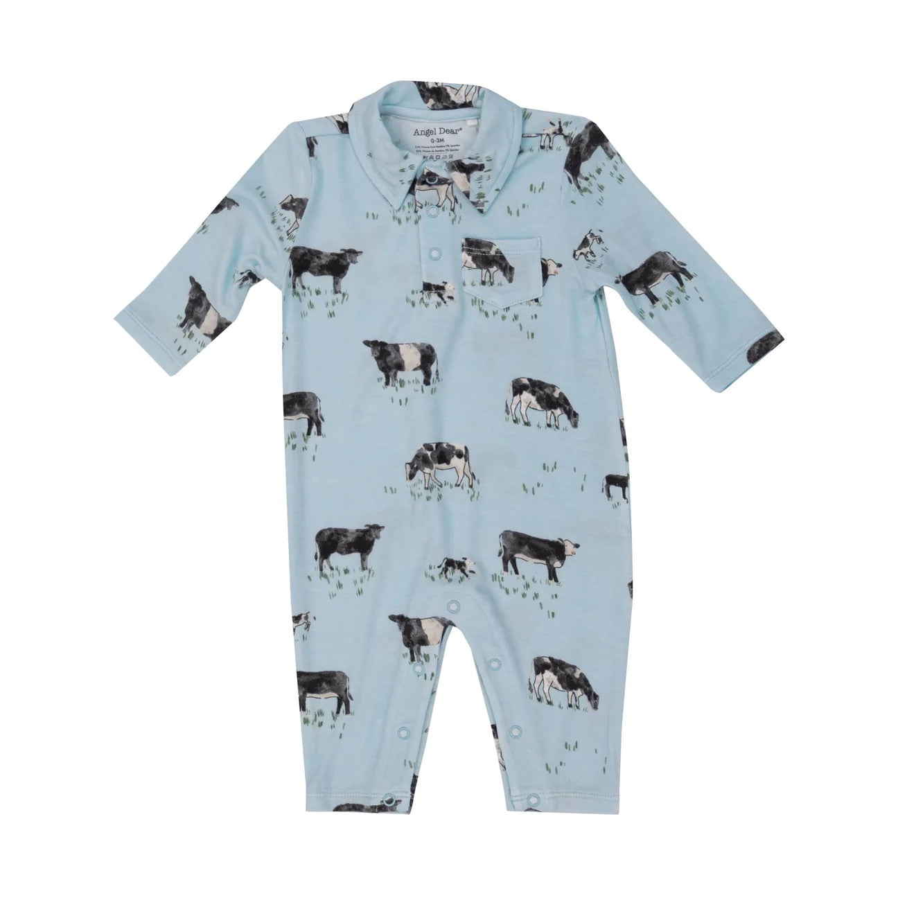 Angel Dear Black Cow Polo Romper