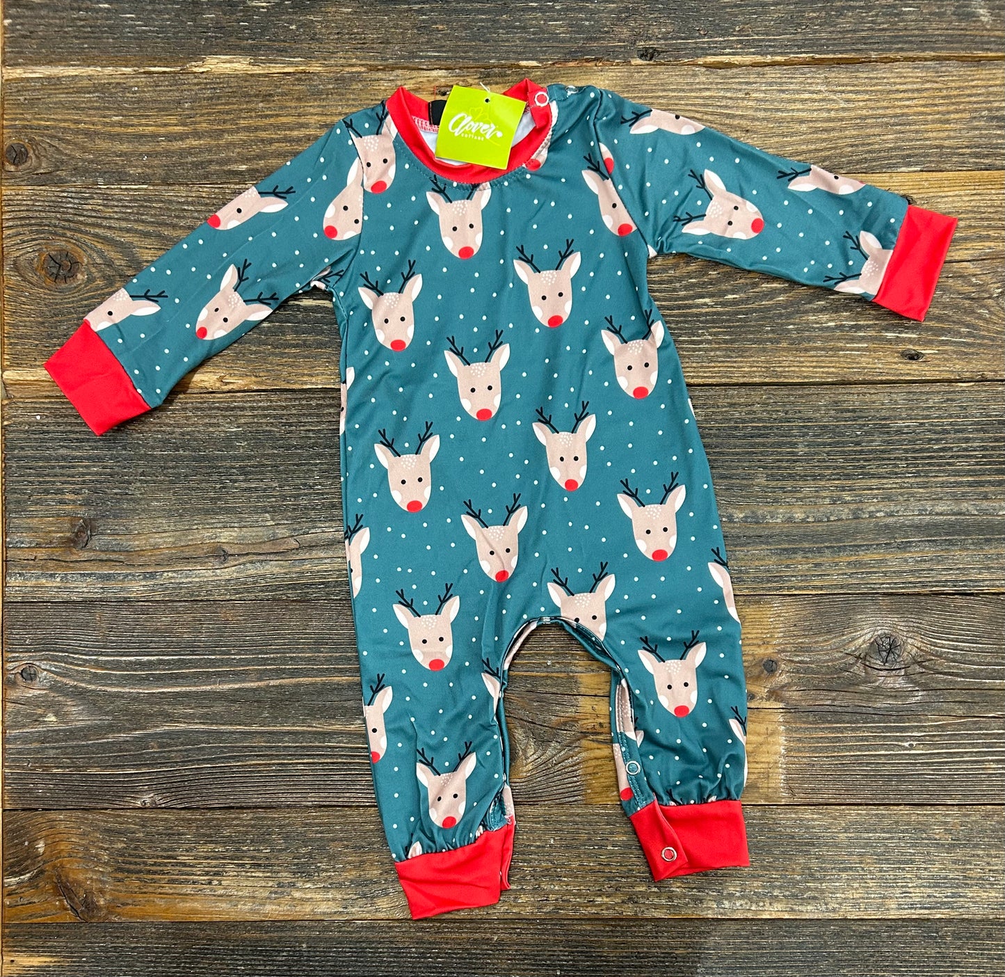 CC Emerald Reindeer Romper