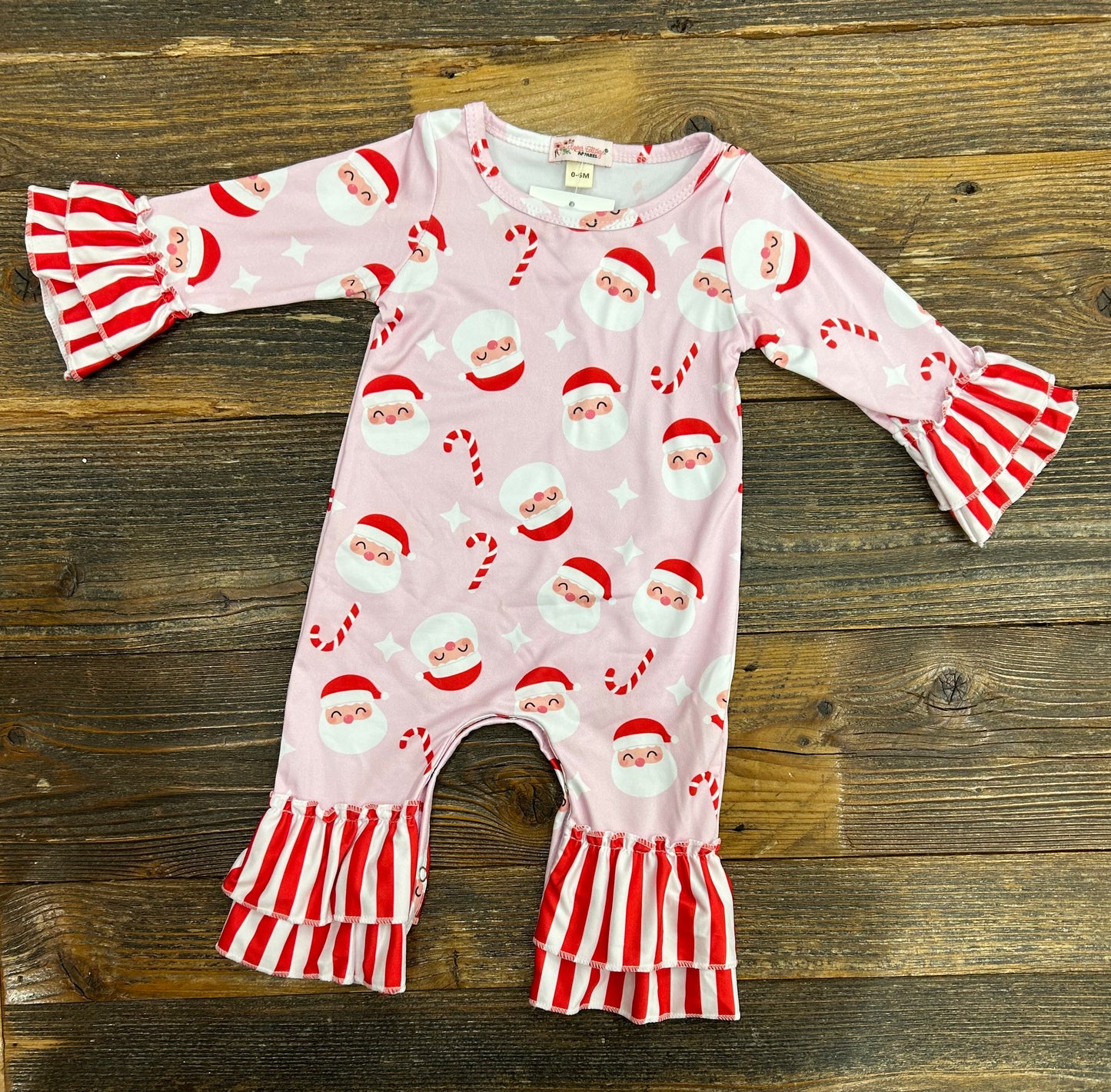 CC candy Cane Claus Romper