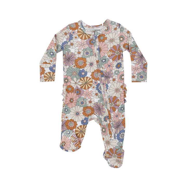 Angel Dear Brighton Floral 2 Way Zipper Footie