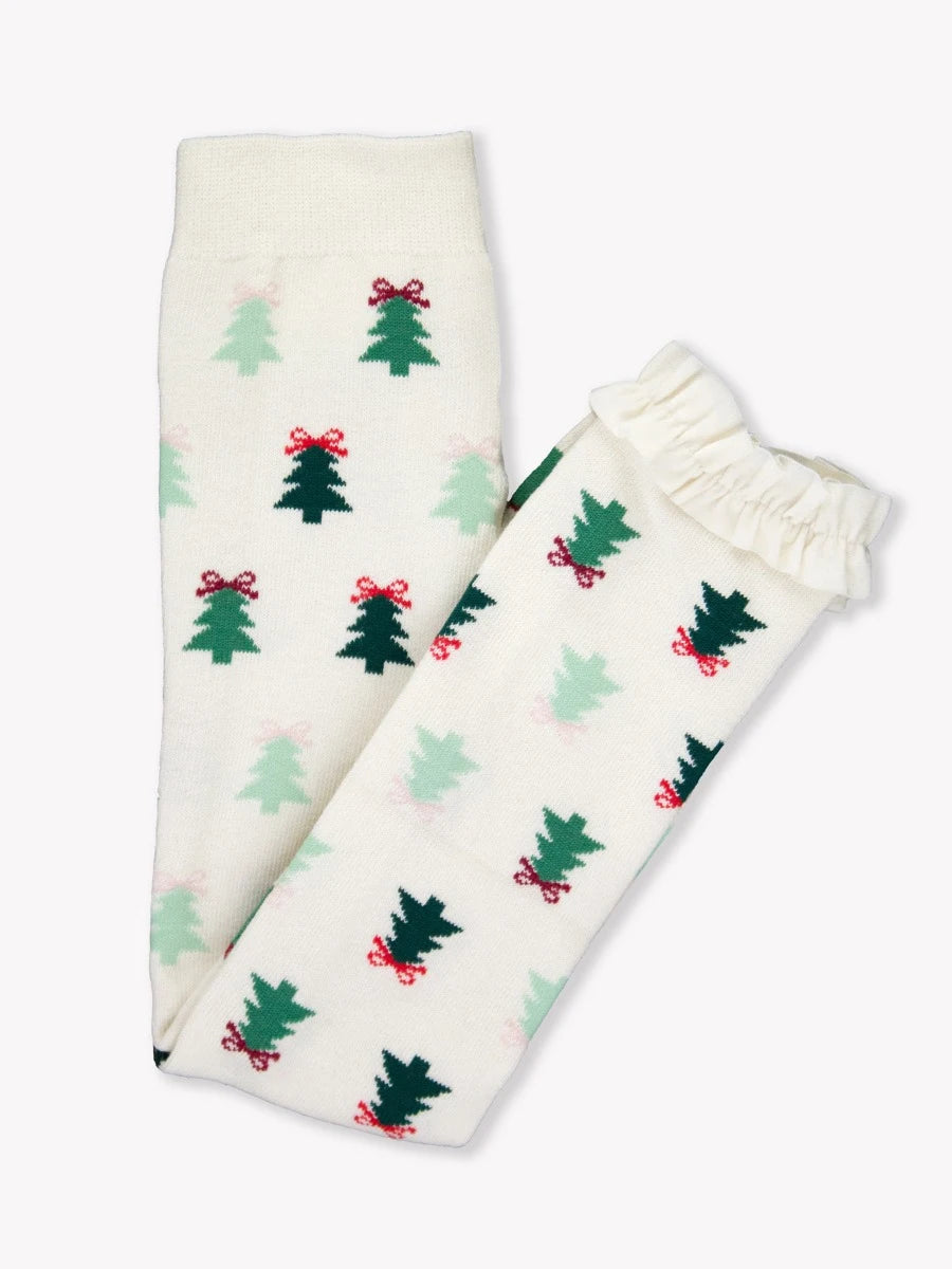 RuffleButts Spruced Up Patterned Footless Ruffle Tights