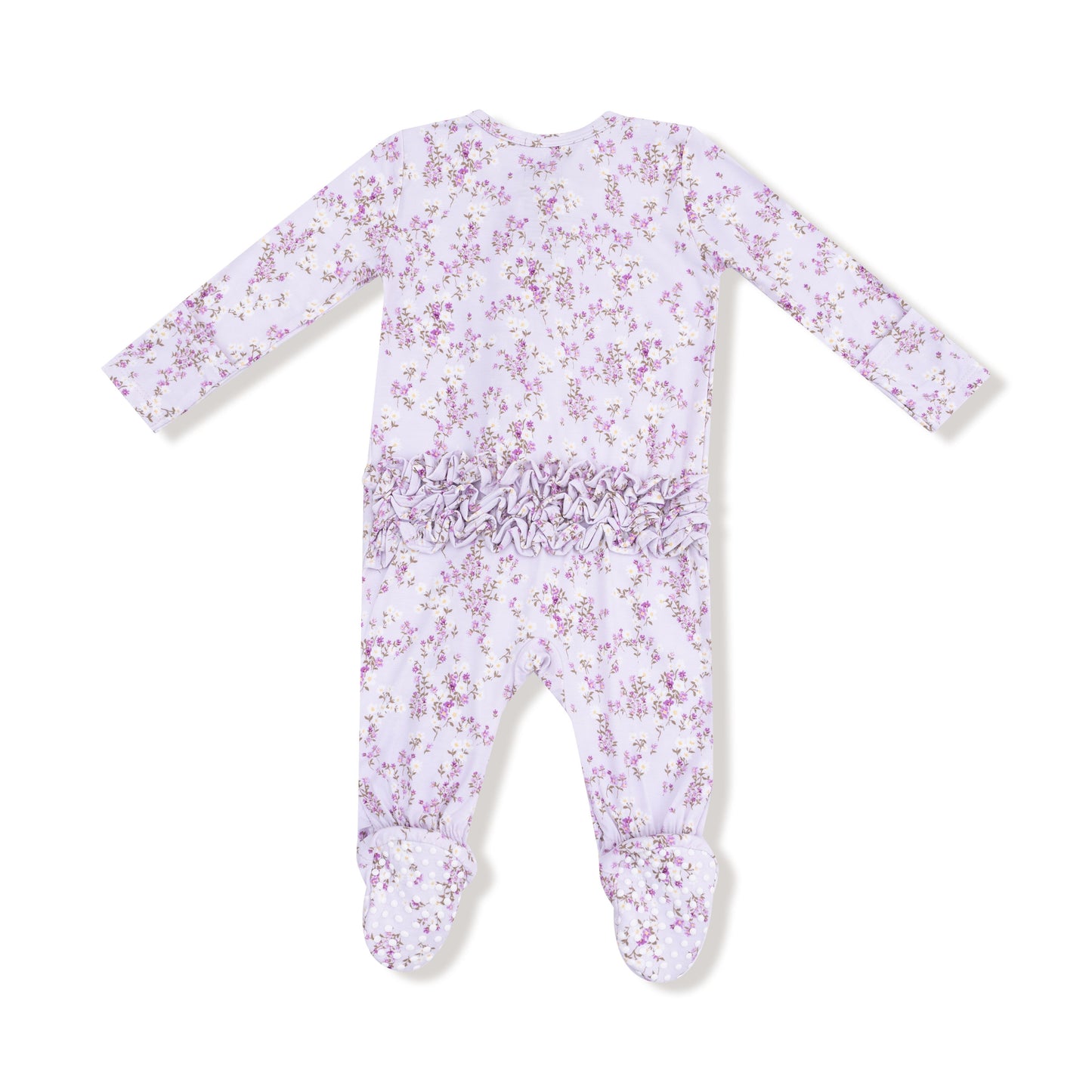 Angel Dear Sweet Dream Florals 2 Way Ruffle Zipper Footie