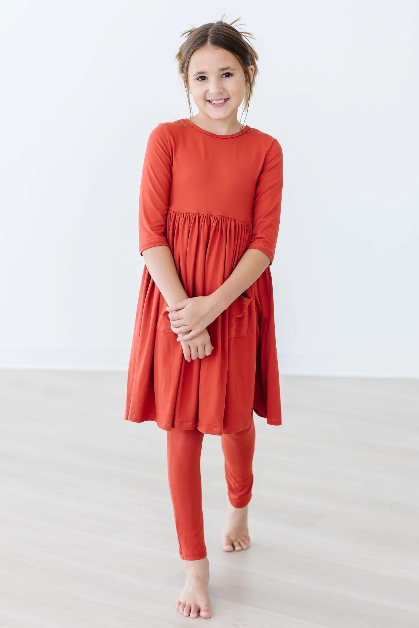 MR 3/4 Sleeve Pocket Twirl Dress