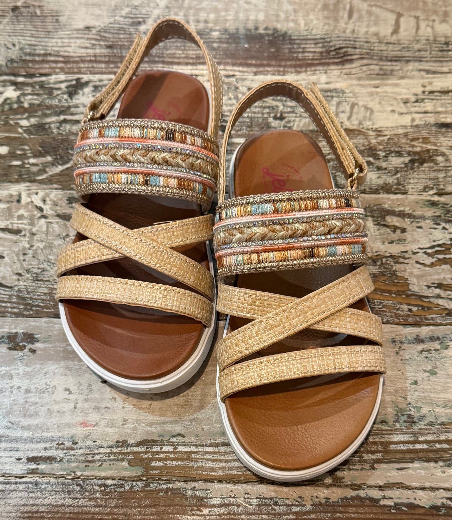 JellyPop Kyan Natural Beaded Sandal