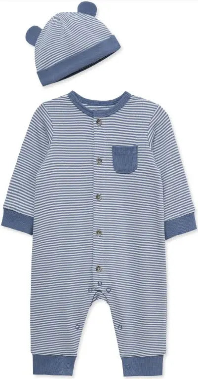 Little Me Blue Stripe 1PC With Hat