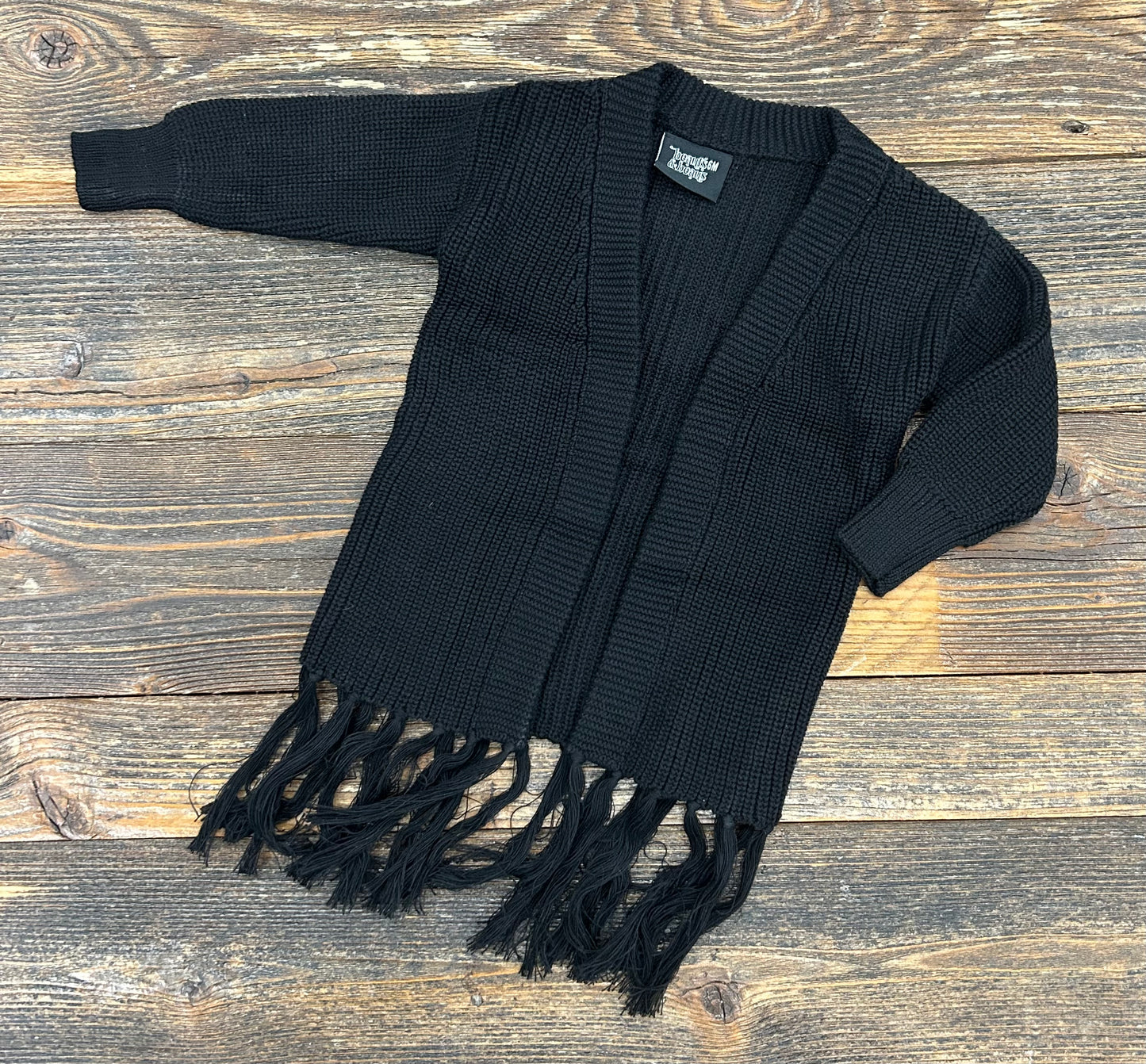 Black Fringe Cardigan