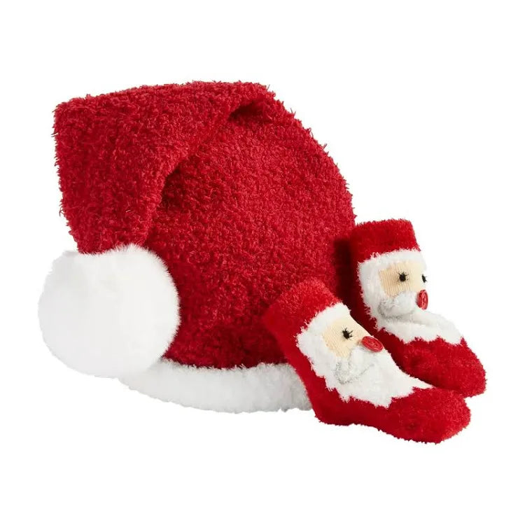 Mudpie Christmas Sock and Hat Set