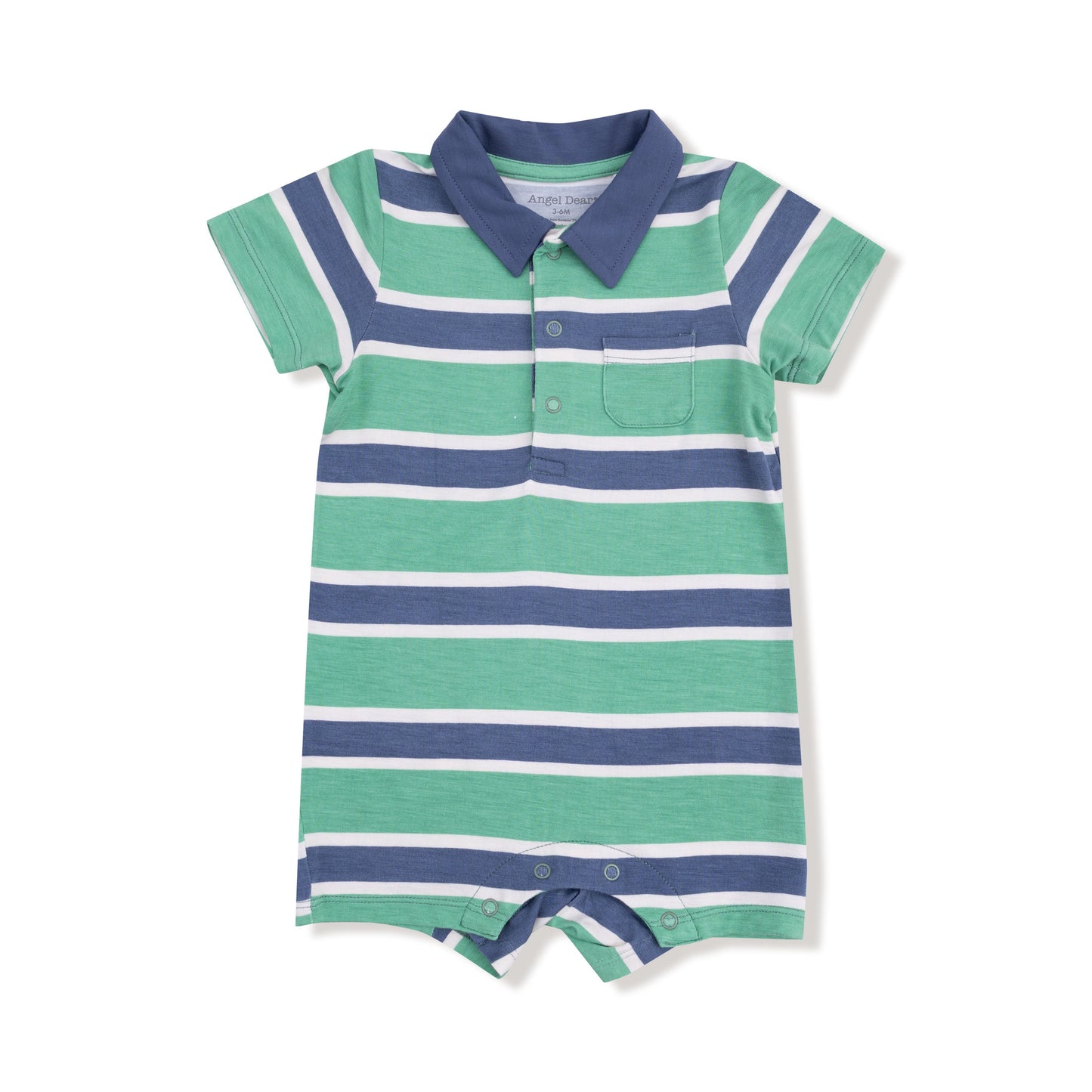 Angel Dear Rugby Green & Navy Stripe Polo Shortie