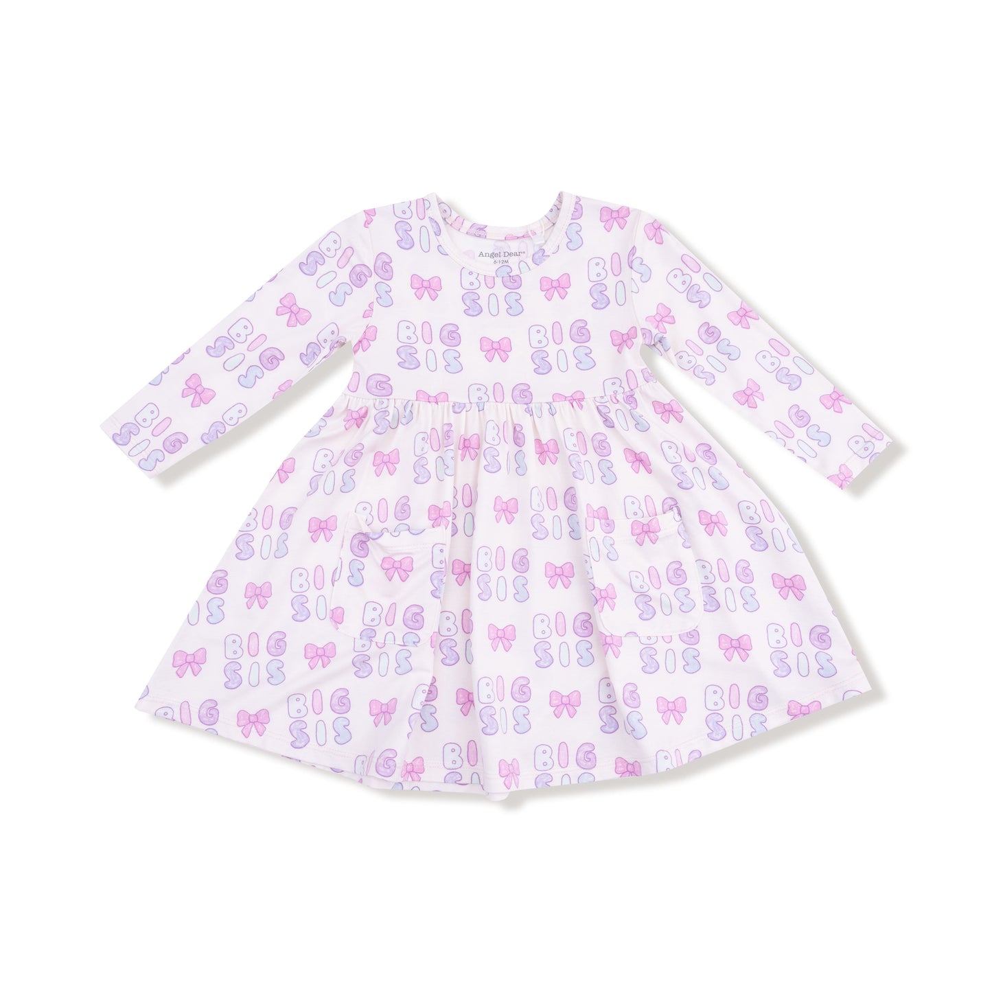 Angel Dear Big Sis Twirly Long Sleeve Dress