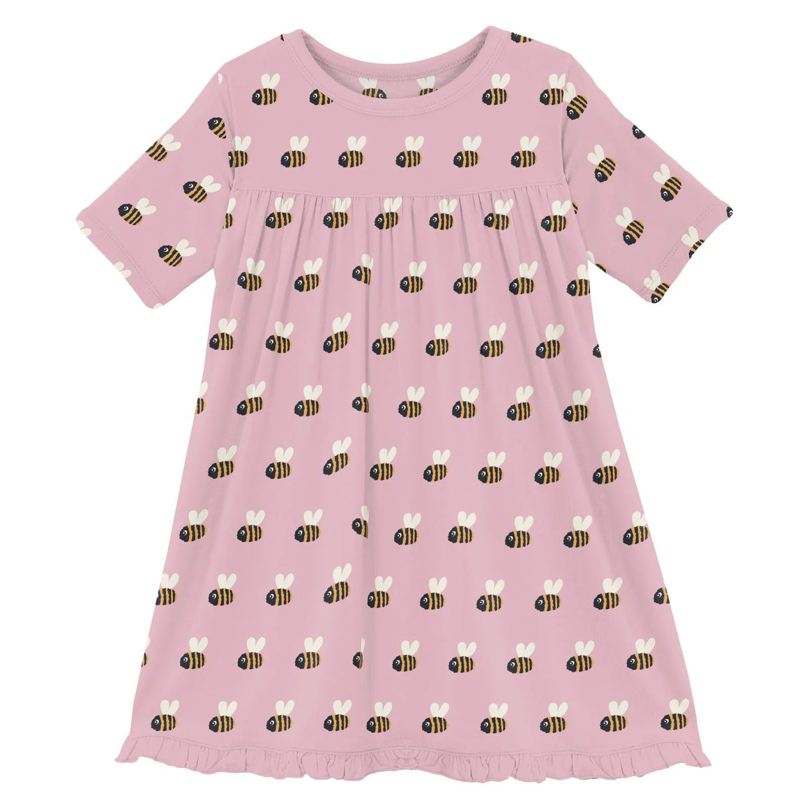 Kickee Cake Pop Baby Bumblebee Short Sleeve Swing Dress