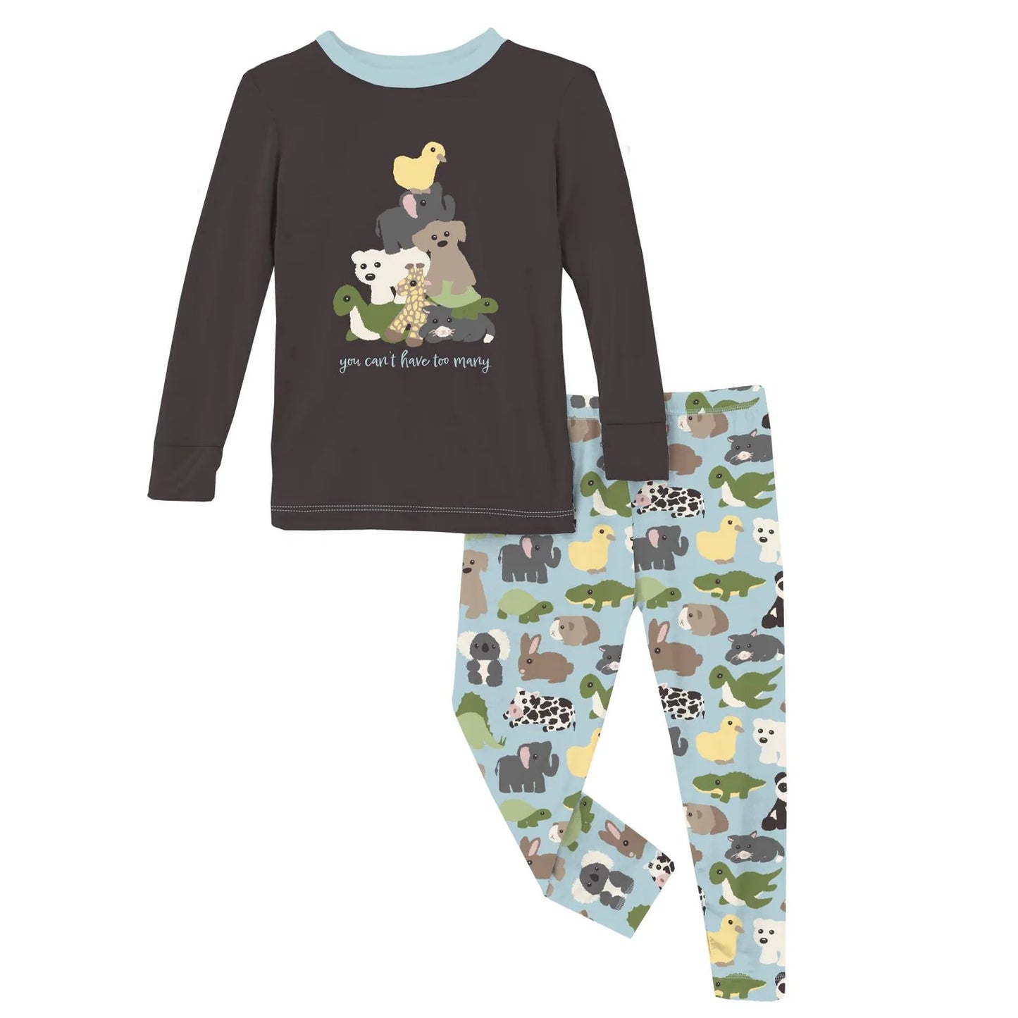 Kickee Pants Spring Sky Too Many Stuffies Pajama Set