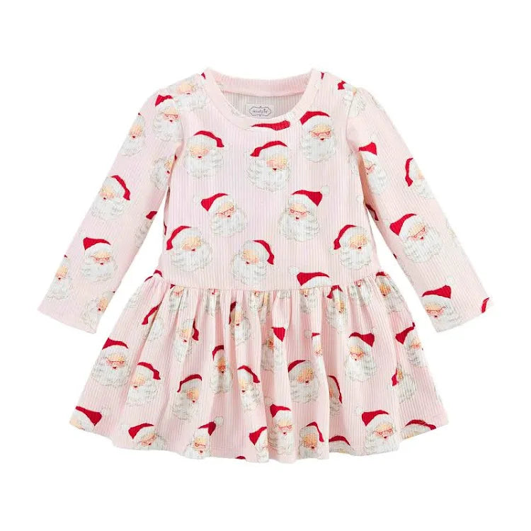 Mudpie Pink Vintage Santa Dress