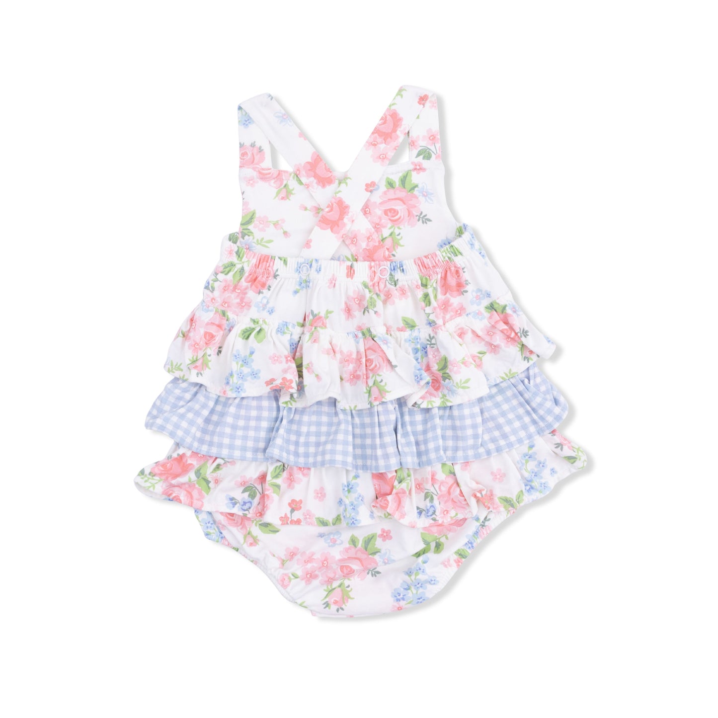 Angel Dear Cute Little Roses Ruffle Sunsuit