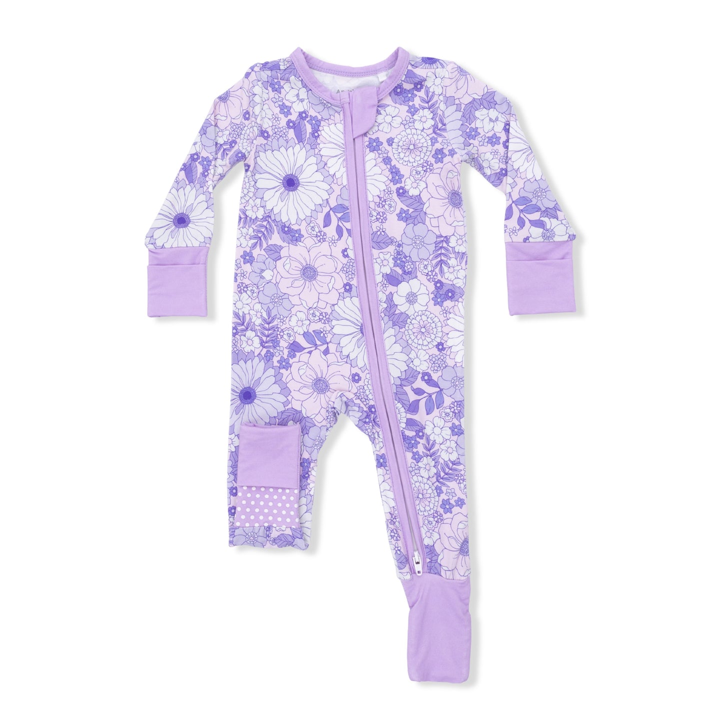 Angel Dear Lacy Lavender Floral Convertible Romper
