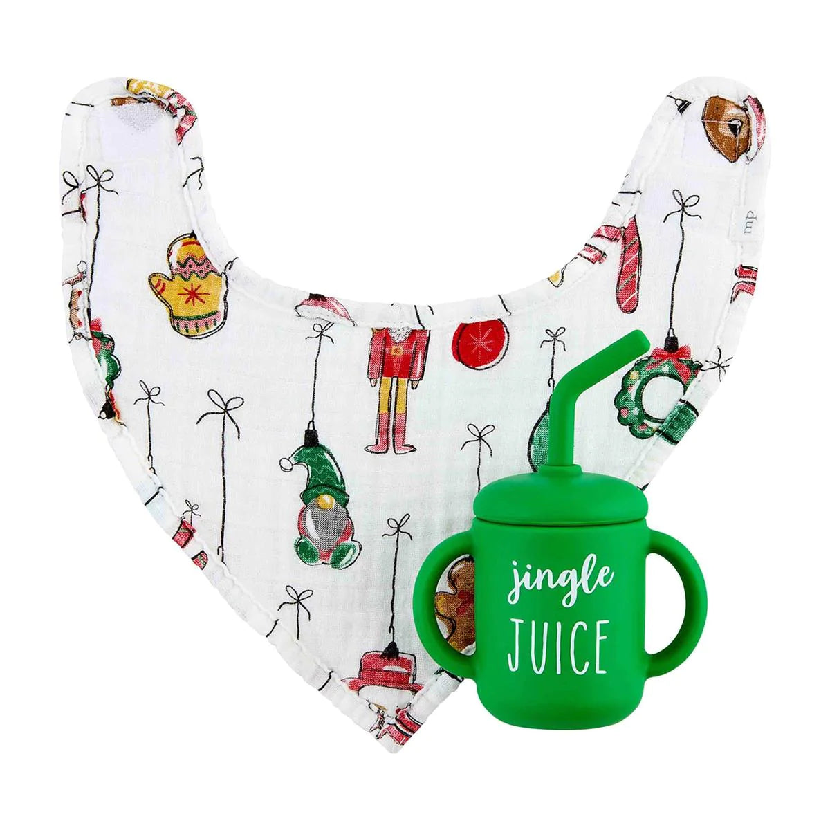 Mudpie Christmas Bib & Cup Set