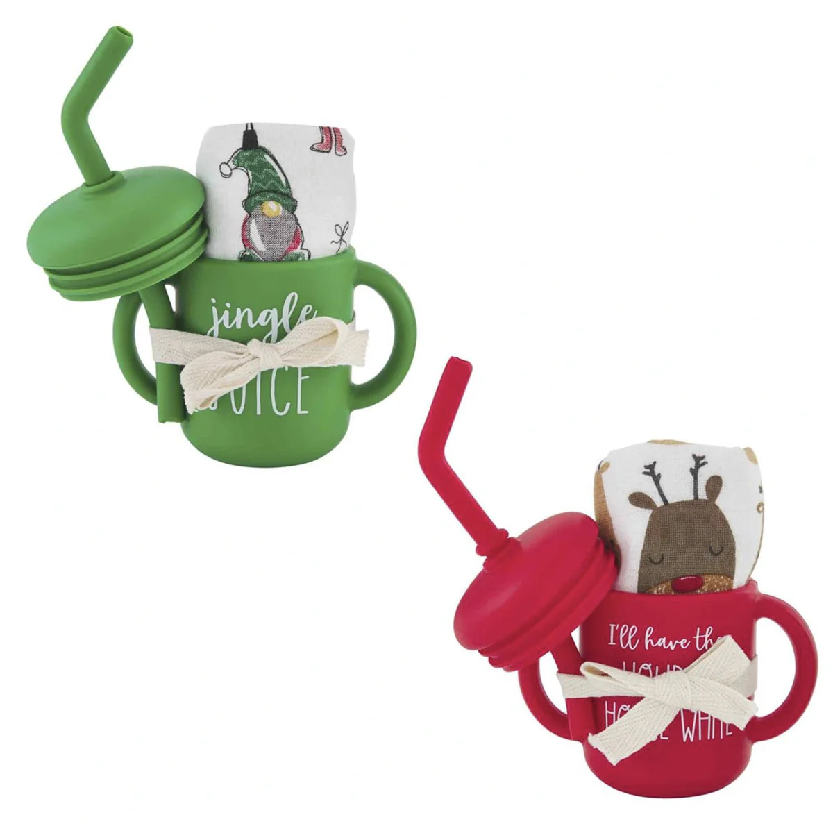 Mudpie Christmas Bib & Cup Set