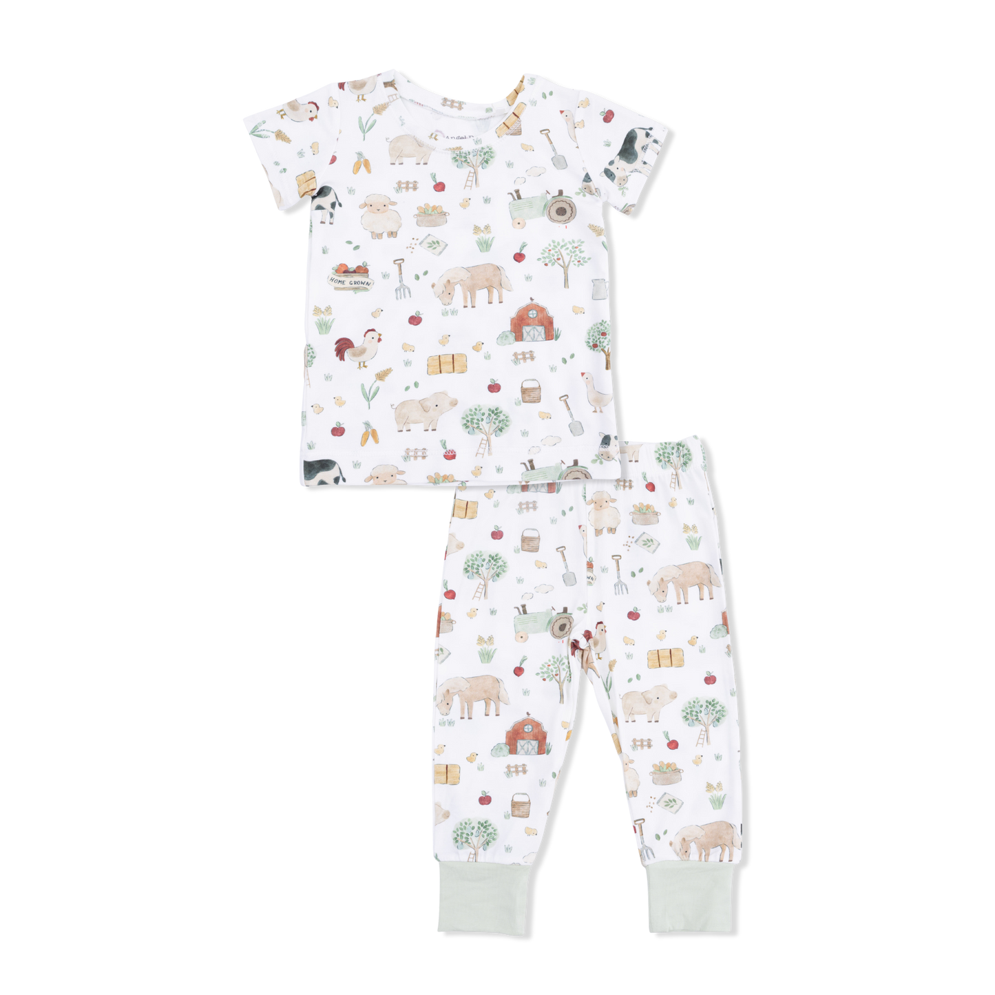 Angel Dear Cute Farm Animals Uni Short Sleeve Loungewear Set