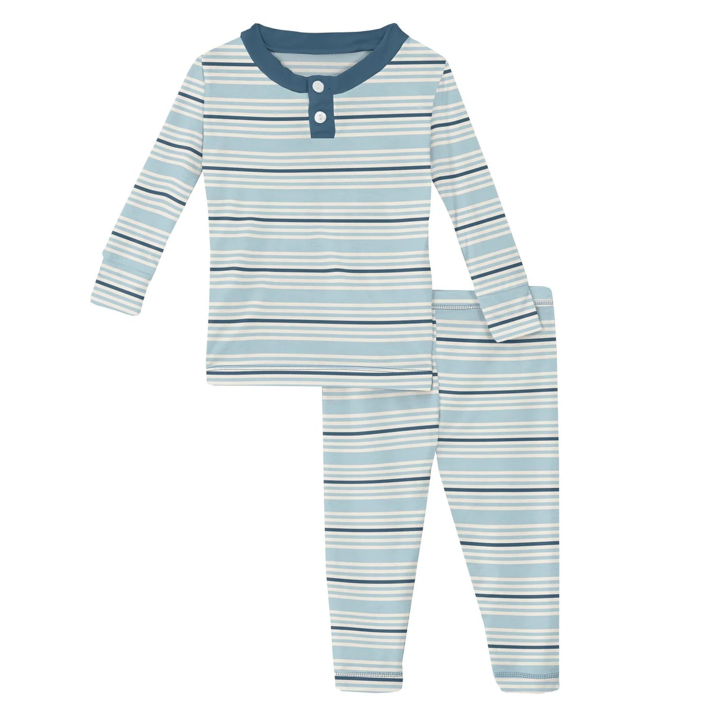 Kickee Jetsam Stripe Henley Pajama Set