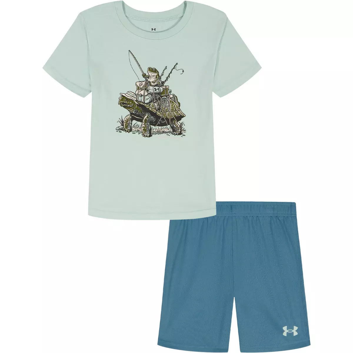 Under Armour Enamel Blue Fishing Frog & Turtle Short Set