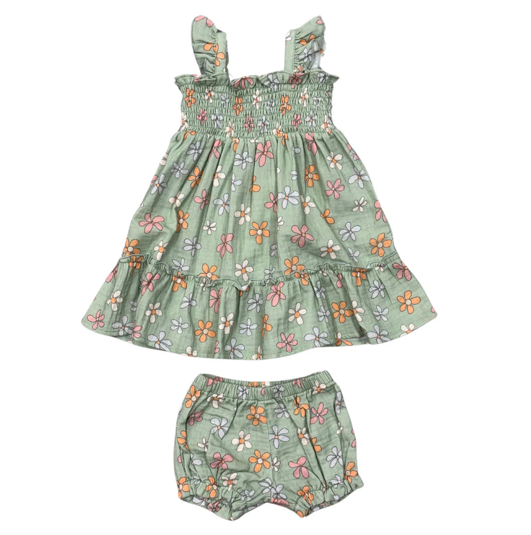 Baby Sprouts Sketched Daisy Flutter Dress Set
