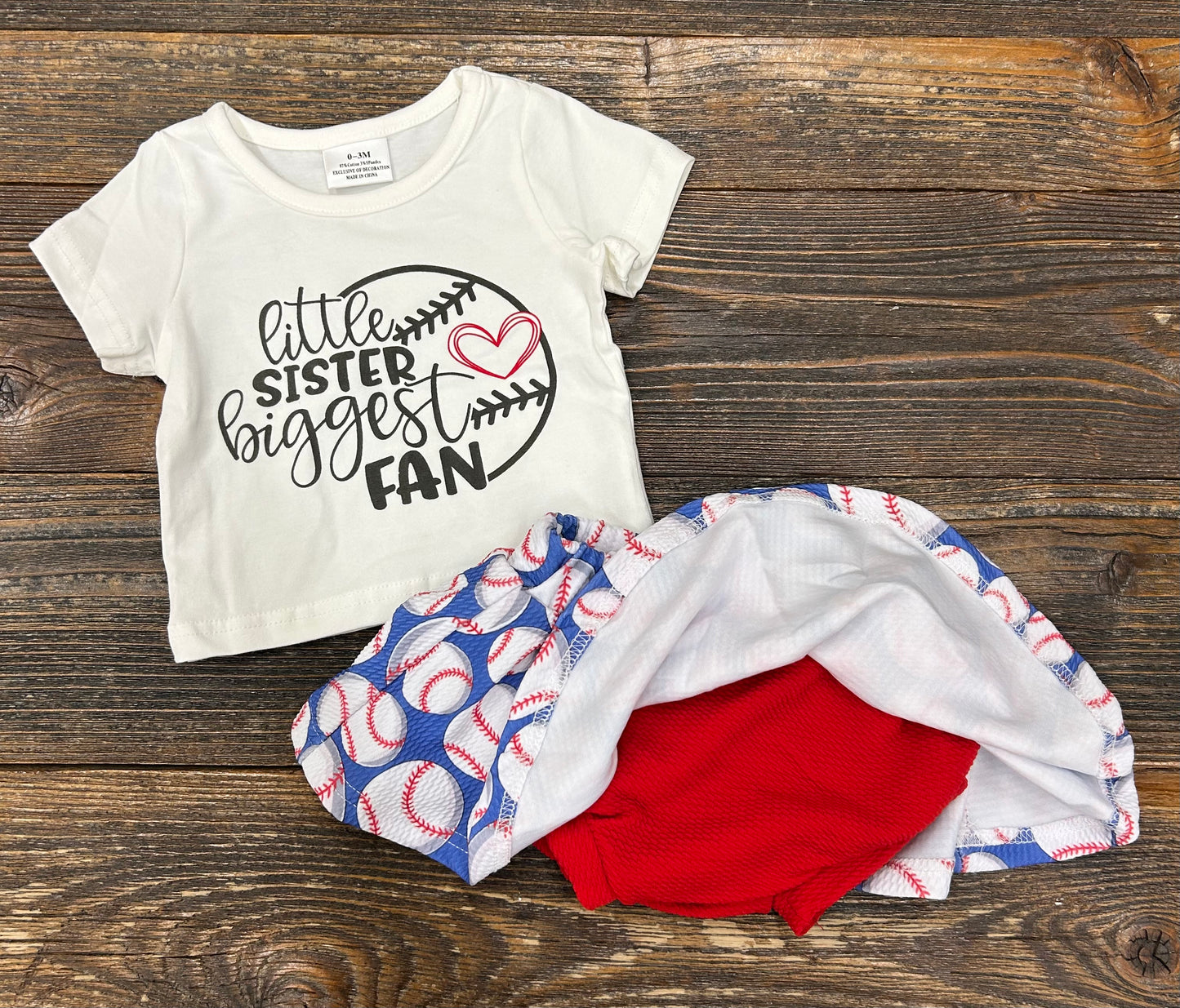 Little Sister Biggest Fan Skirt Set