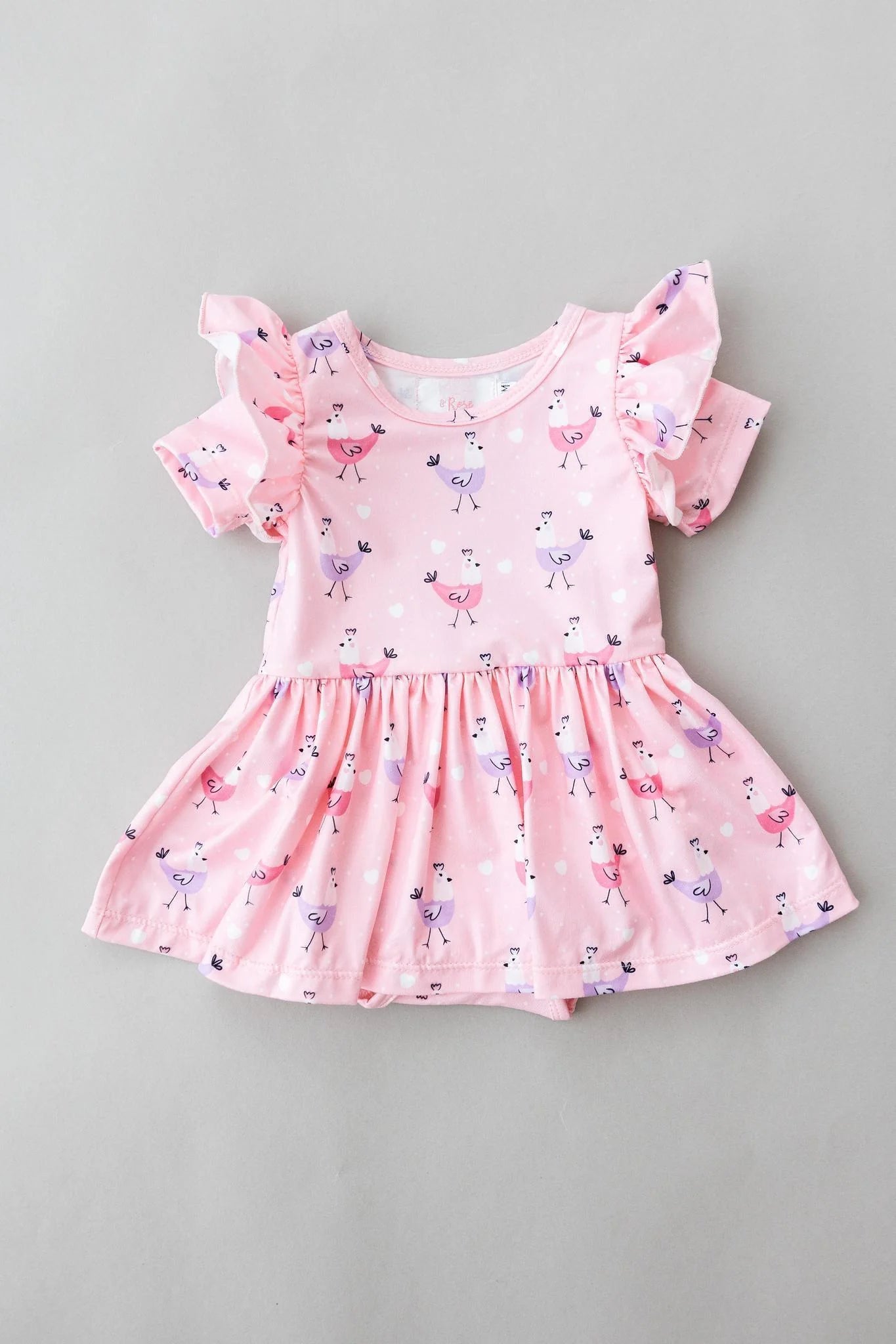 M&R Pink Chicks S/S Twirl Flutter Bodysuit