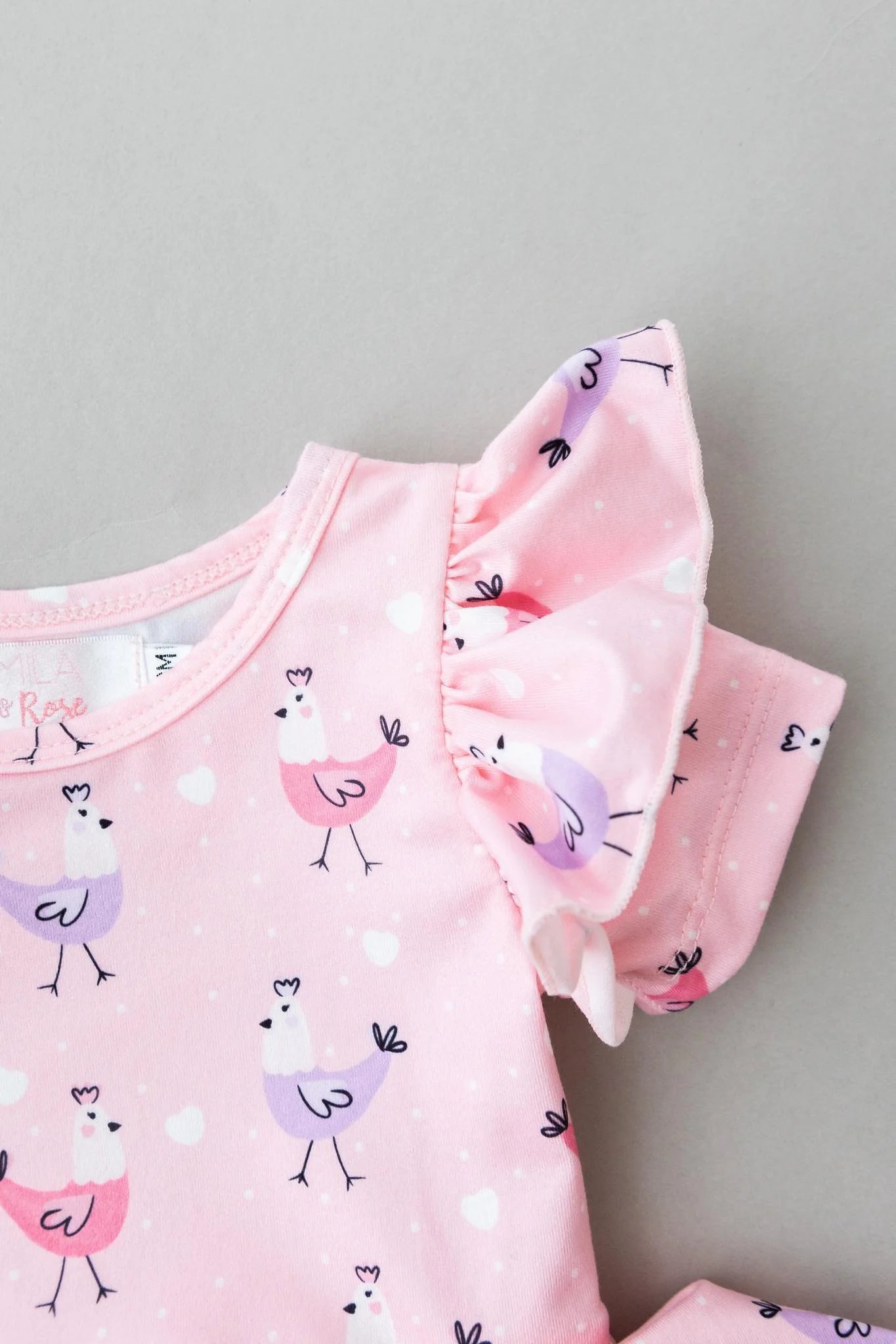 M&R Pink Chicks S/S Twirl Flutter Bodysuit