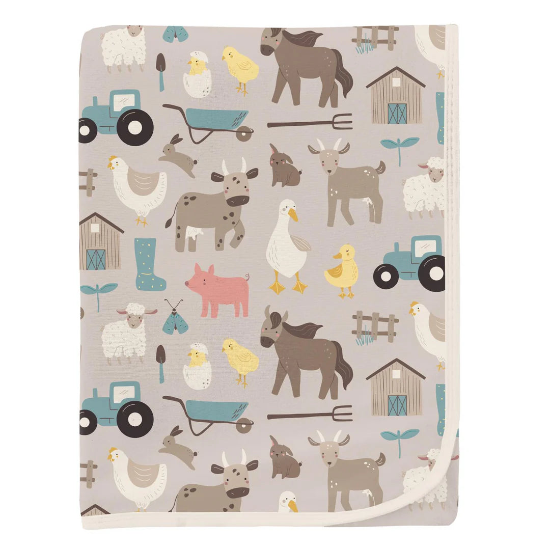 Kickee Pants Latte Morning on the Farm Swaddling Blanket