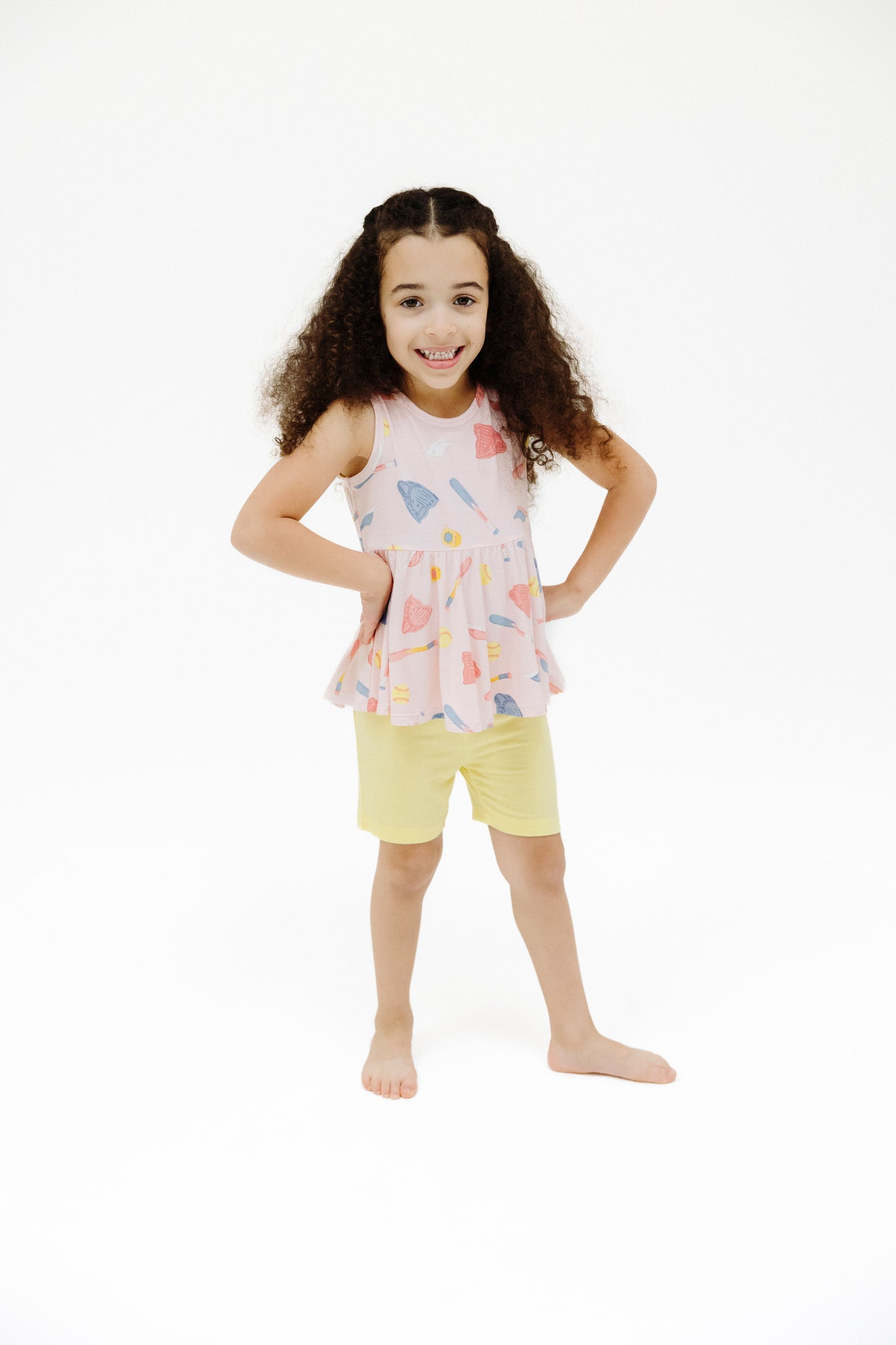 Angel Dear Softball Peplum Tank Top & Biker Shorts