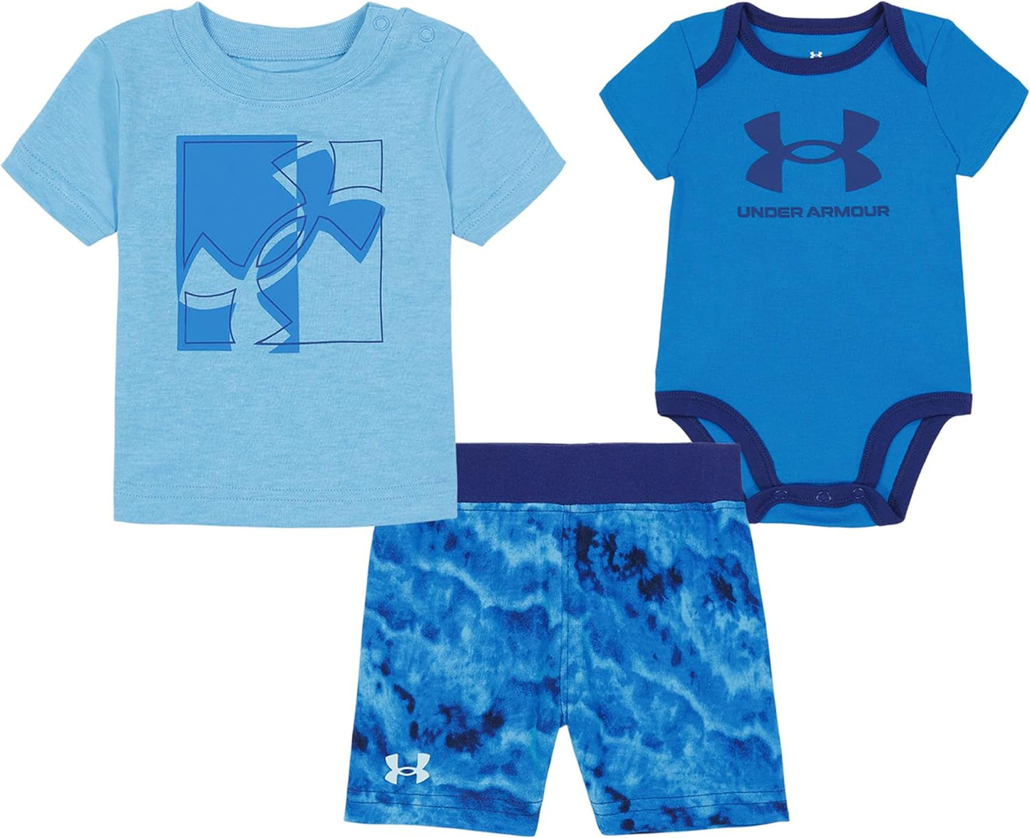 Under Armour Tonic Blue Logo 3pc Short Set