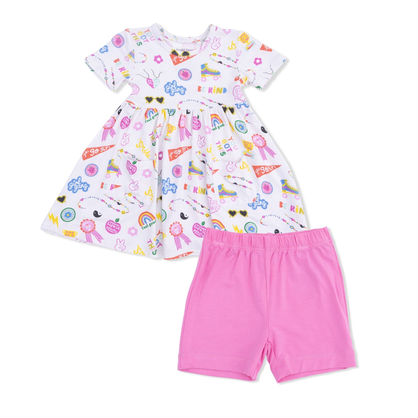 Angel Dear Girl Power Twirly Dress with Cartwheel Shorts