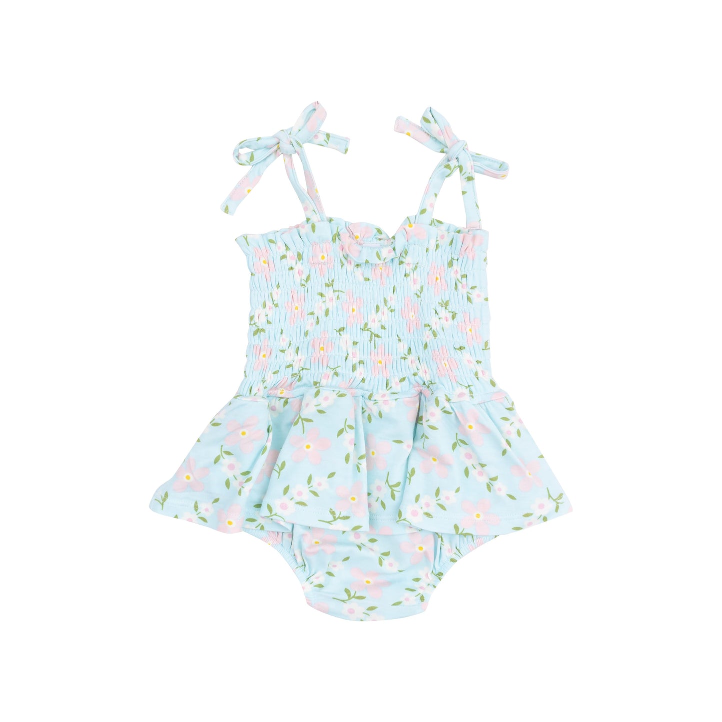 Angel Dear Vintage Daisy Smocked Bubble with Skirt