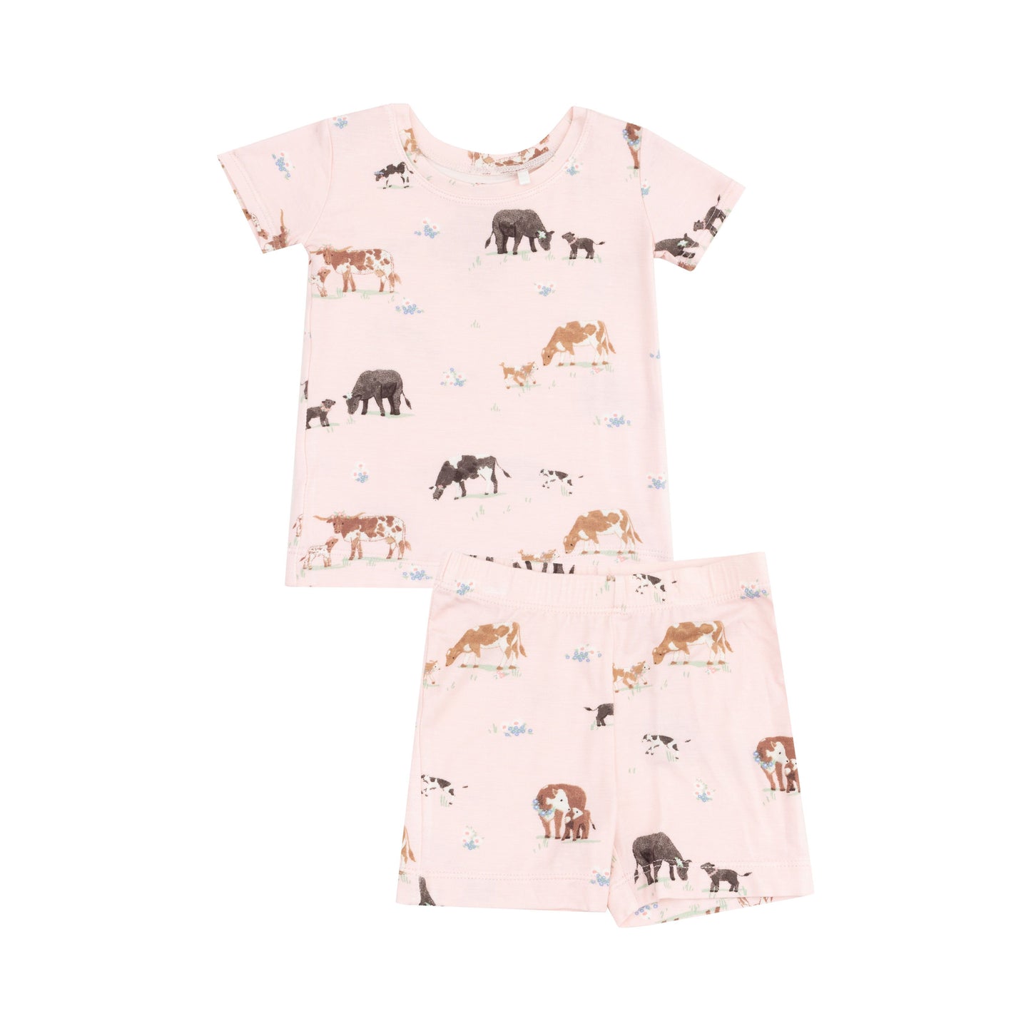 Angel Dear Cow Families Pink Loungewear Short Set