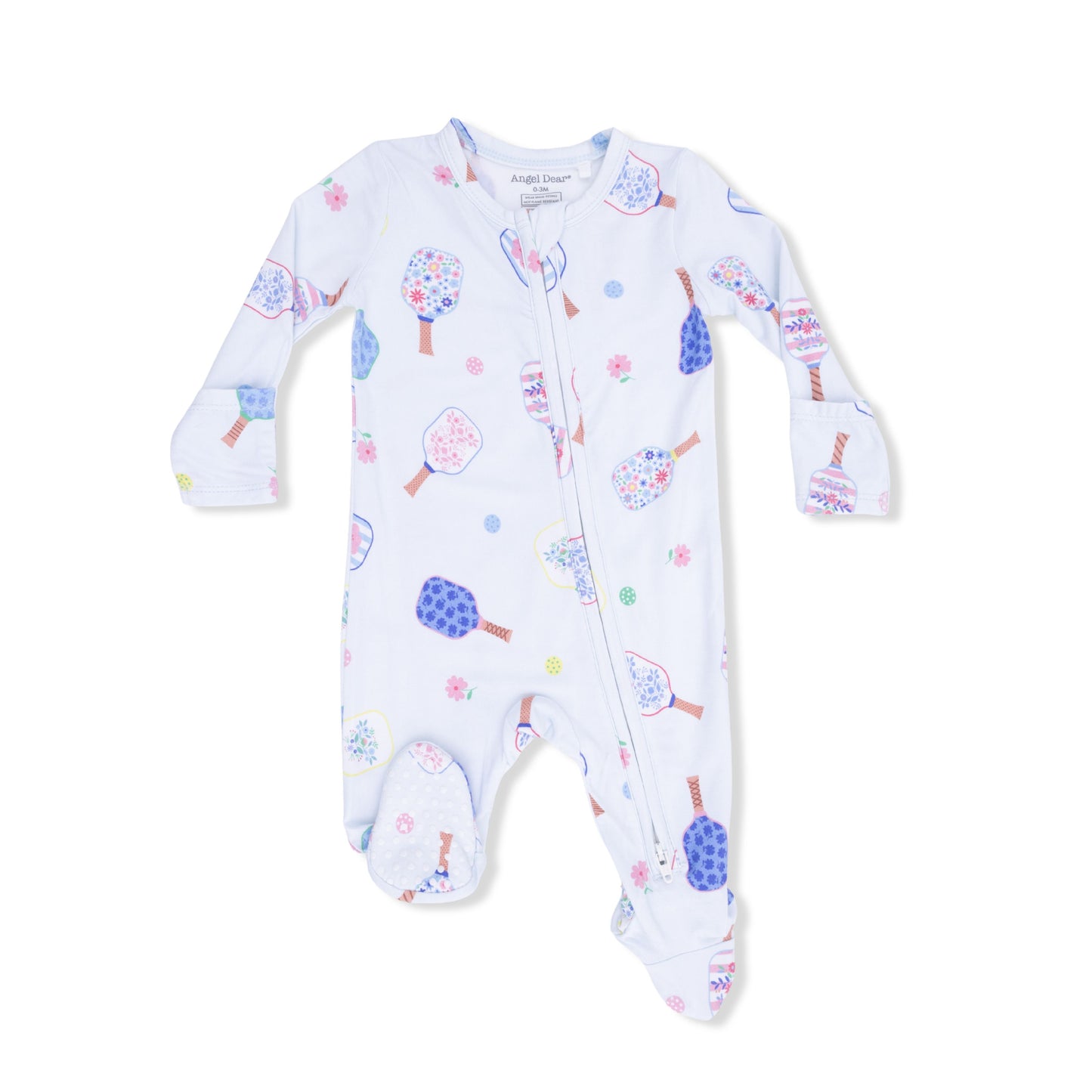 Angel Dear Floral Pickleball 2 Way Zipper Footie