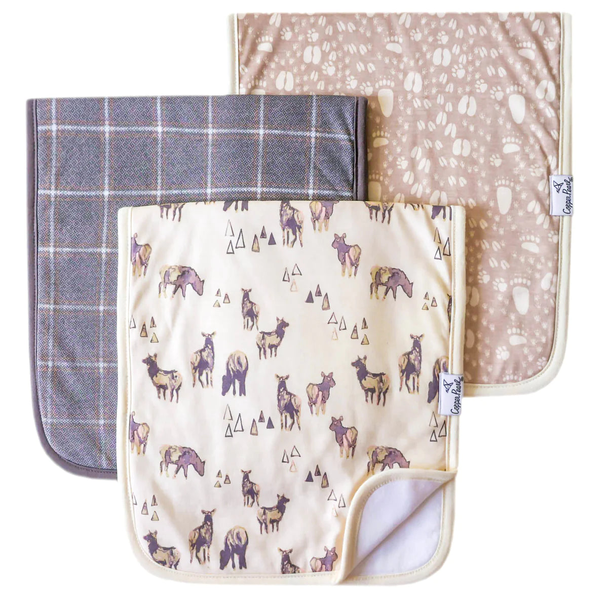 Copper Pearl Burp Cloths