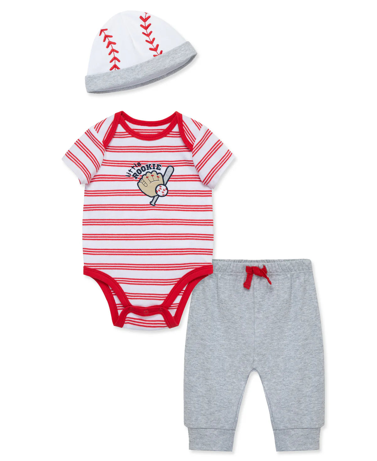 Little Me Grey Little Rookie Baseball 3 PC Set