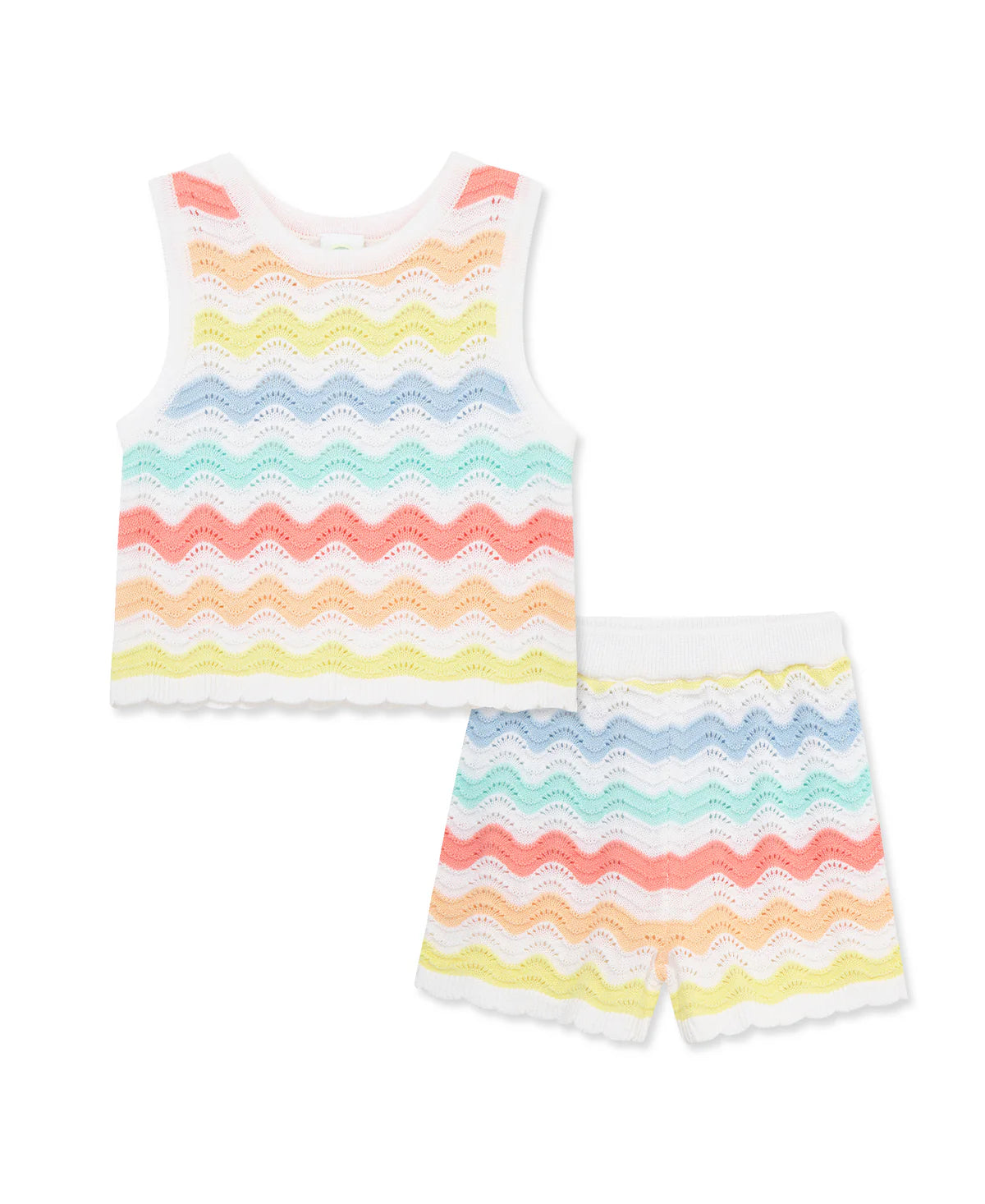 Little Me Rainbow Stripe Knit Tank Short Set