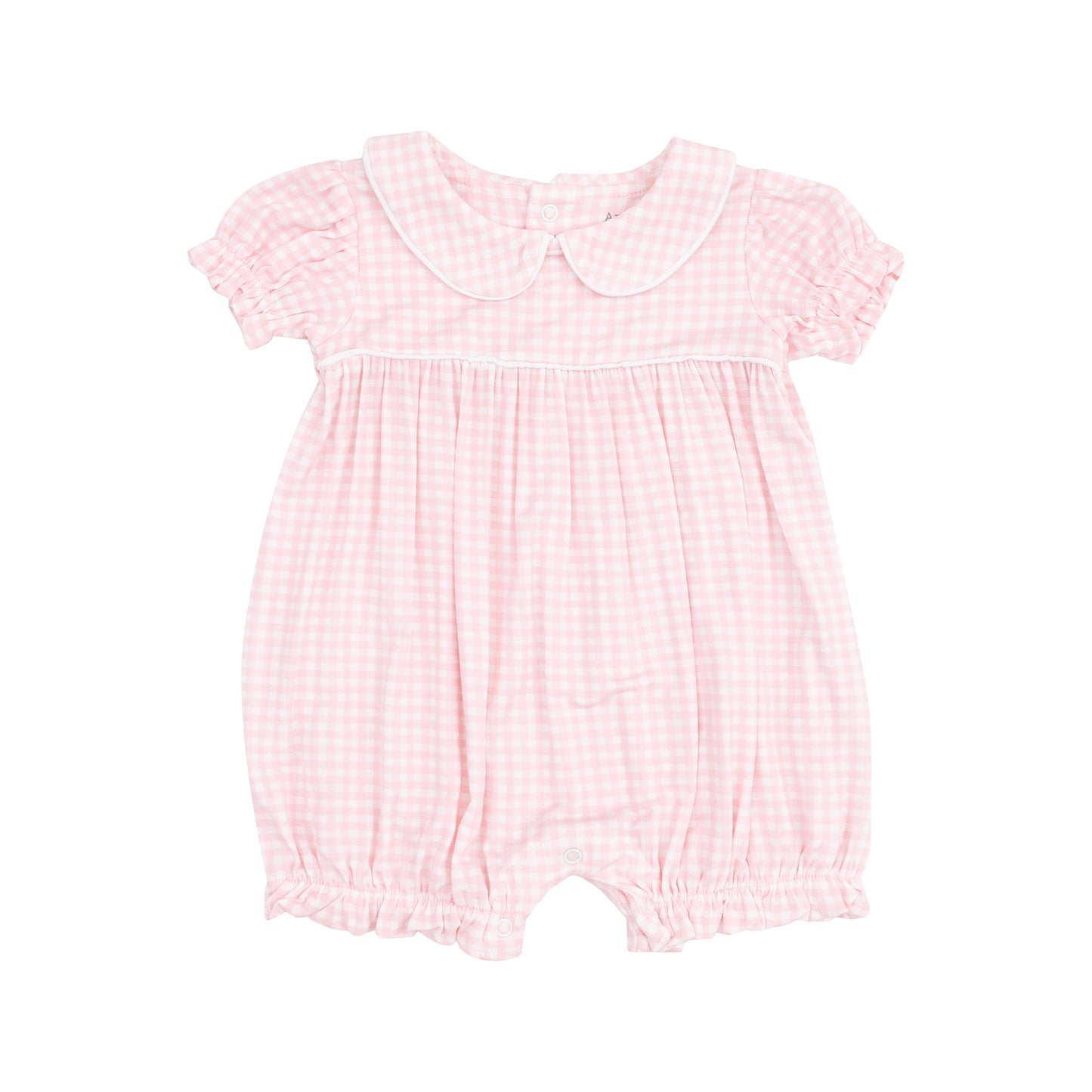 Angel Dear Mini Gingham Pink Classic Puff Sleeve Baby Doll Bubble
