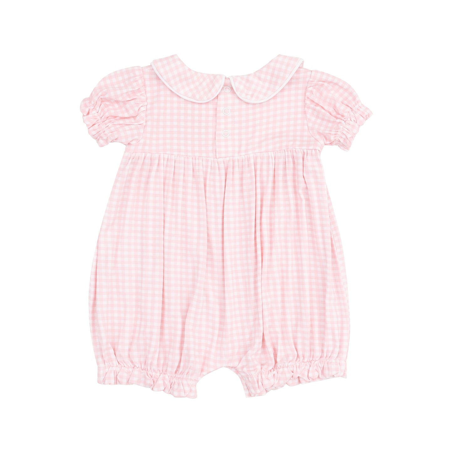 Angel Dear Mini Gingham Pink Classic Puff Sleeve Baby Doll Bubble