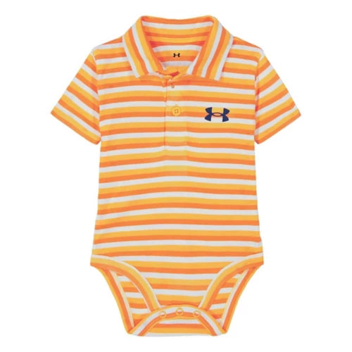 Under Armour Orange Shock Stripe Polo Onesie