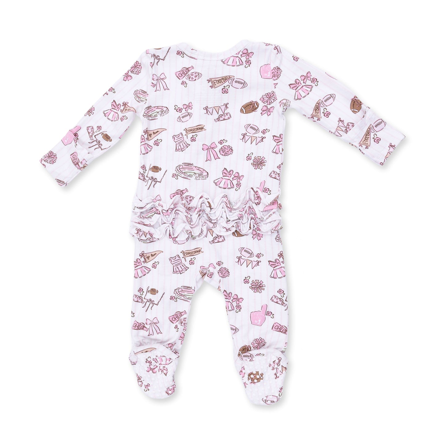 Angel Dear Football Cheer Nursery 2 Way Ruffle Back Zipper Footie