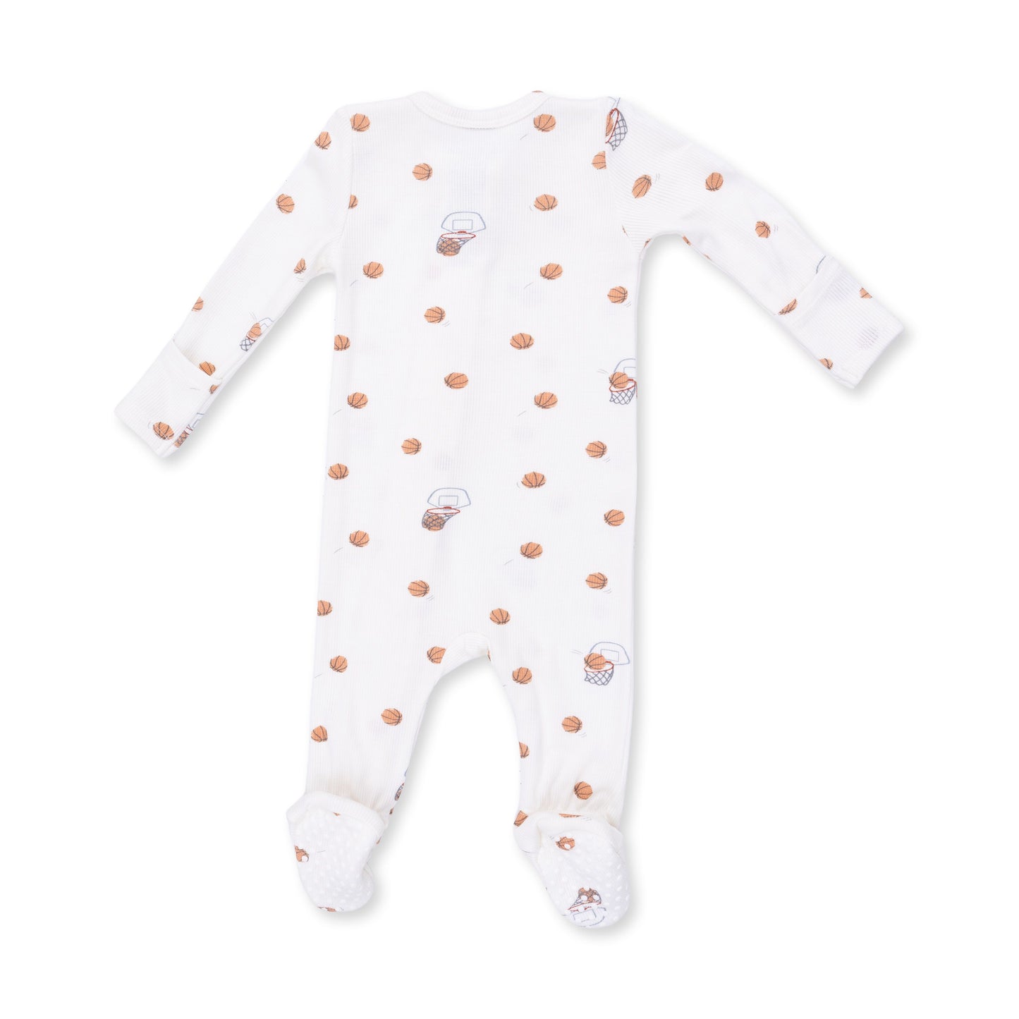 Angel Dear Mini Basketballs Ribbed 2 Way Zipper Footie