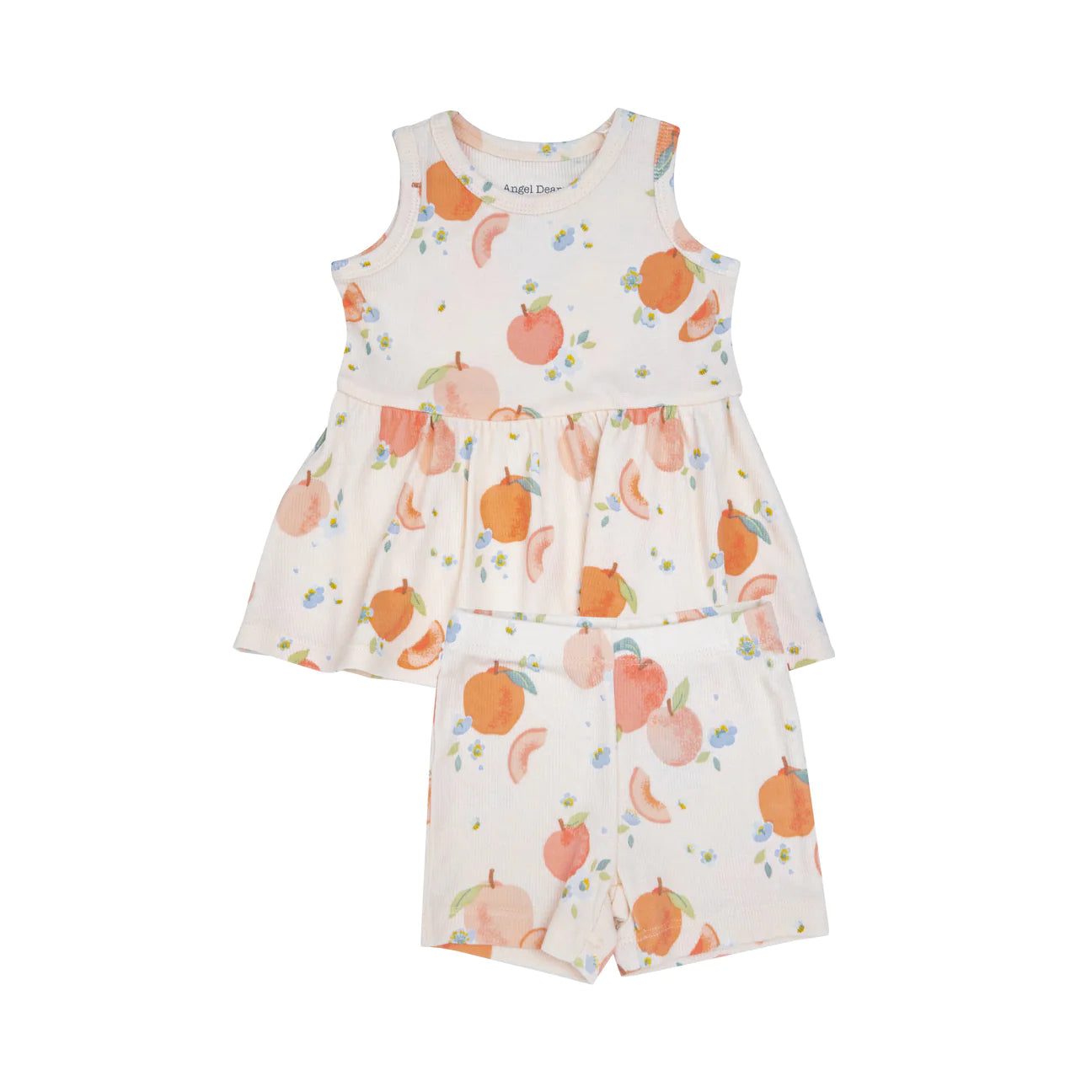 Angel Dear Spring Peaches Peplum Tank Top & Biker Shorts