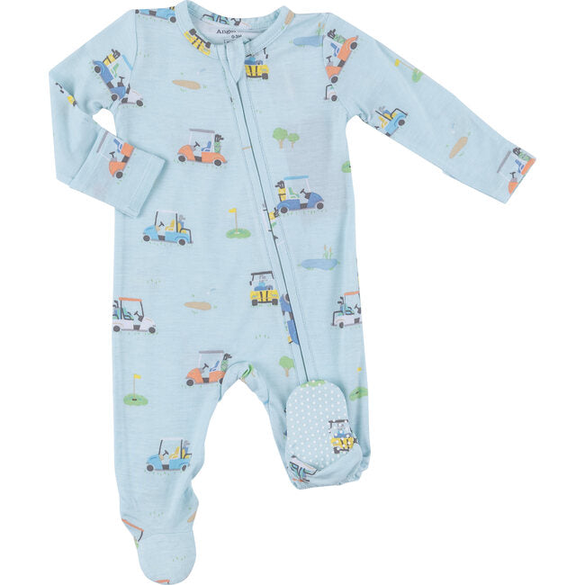 Angel Dear Blue Golf Carts 2 Way Zipper Footie