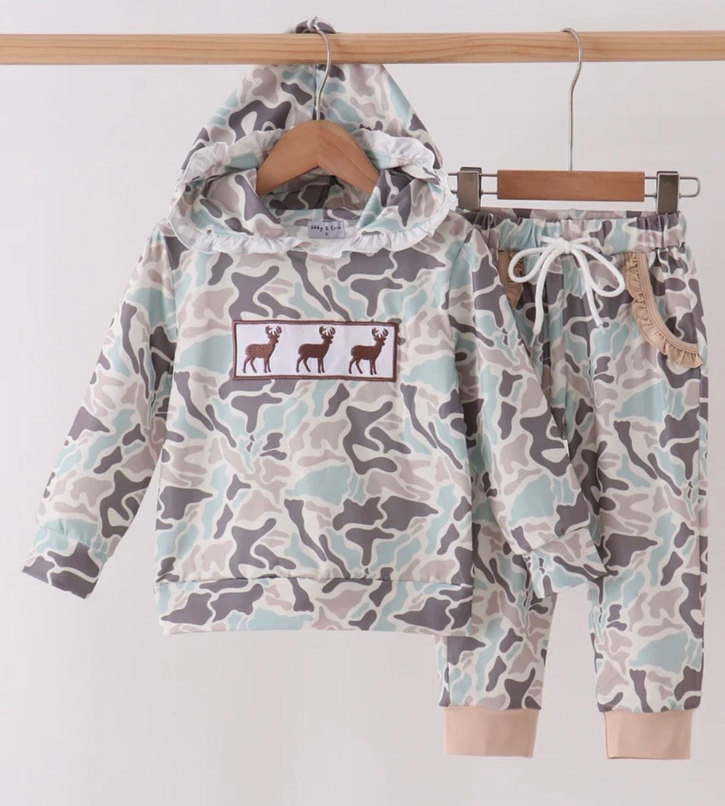 Hunting Camo Ruffled Jogger Set