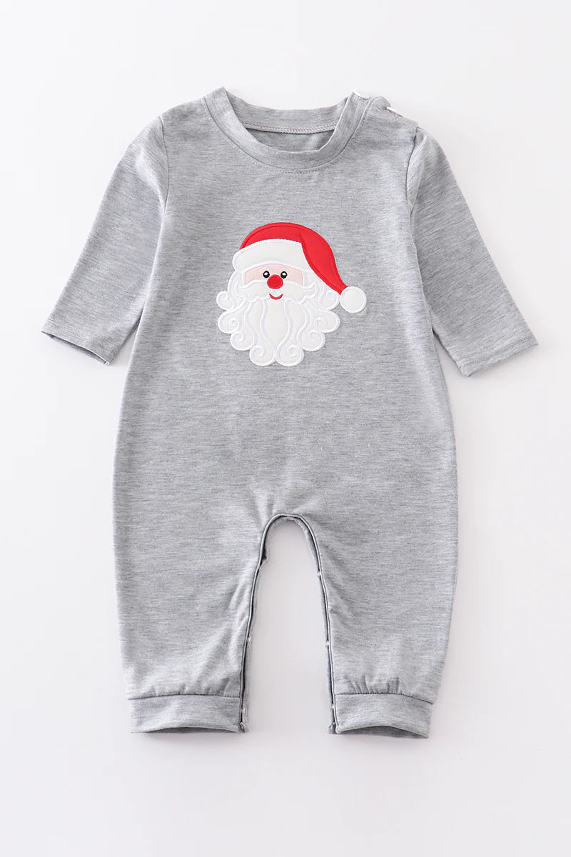 Gray Santa Boy Romper