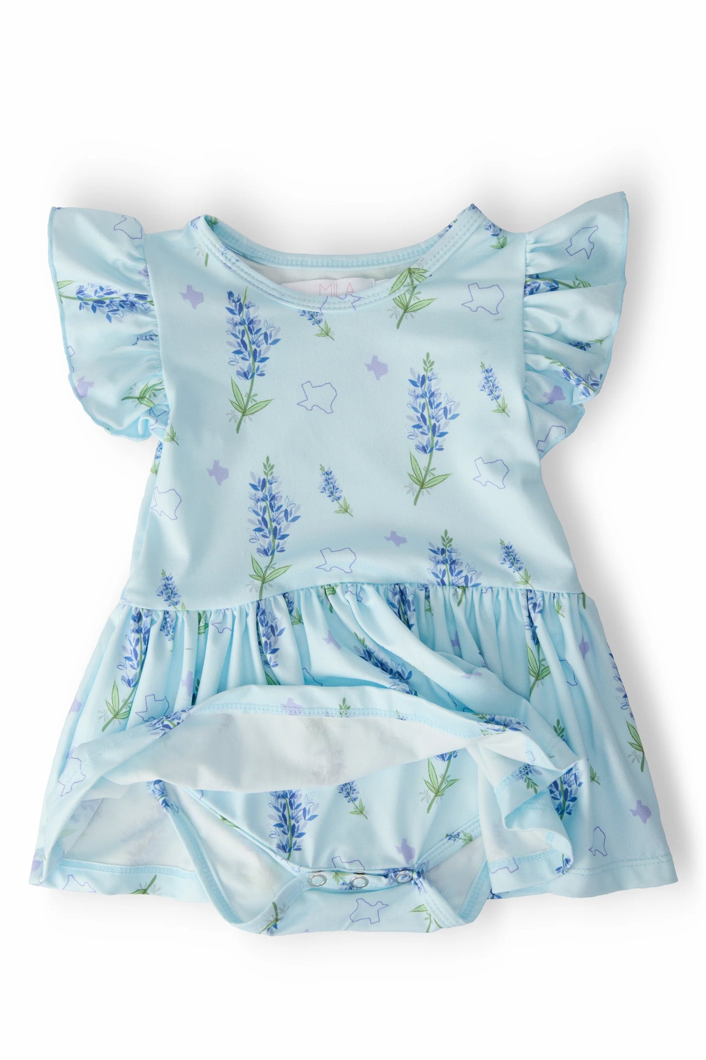 MR Texas Bluebonnets S/S Flutter Twirl Bodysuit