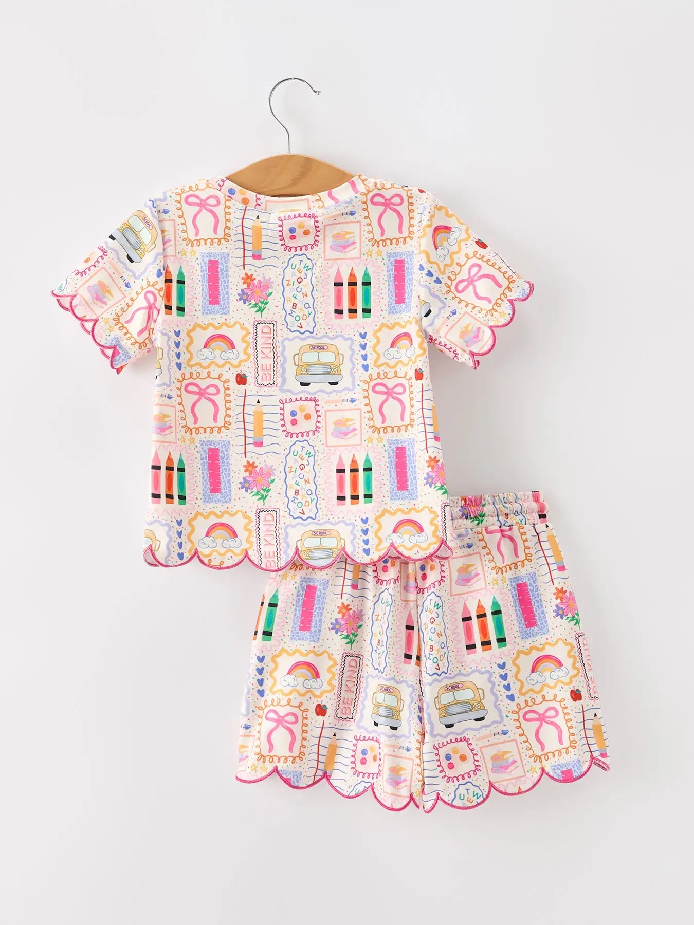 Back to School Scallop Short Set